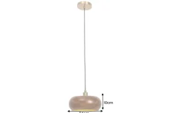 Runde Hängelampe ALVA 25cm natur Akazienholz Eisen Hängeleuchte