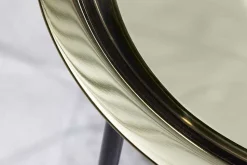 Runder Beistelltisch CASABLANCA 50cm messing gold schwarz Tablett abnehmbar klappbar