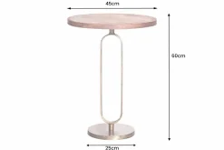 Runder Beistelltisch ELEGANCE 60cm messing Mangoholz Metall Aluminium massiv handmade