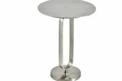 Runder Beistelltisch ELEGANCE 60cm silber Metall Aluminium handmade