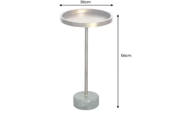Runder Beistelltisch TRAYFUL 60cm messing antik Eisen grün Marmorfuß handmade