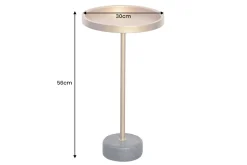 Runder Beistelltisch TRAYFUL 60cm gold Eisen schwarzer Marmorfuß handmade