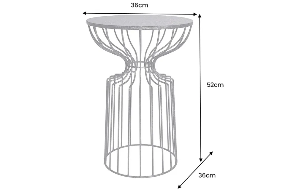 Runder Beistelltisch VARIATION 55cm schwarz Eisen Metallgestell handmade