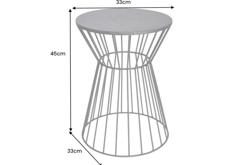 Runder Beistelltisch VARIATION 45cm schwarz Metallgestell Eisen handmade