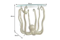 Runder Beistelltisch WILDLIFE OCTOPUS 50cm gold Skulptur Glas