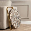 Runder Couchtisch NOBLE 65cm Edelstein Achat abnehmbare Tischplatte goldenes Metallgestell