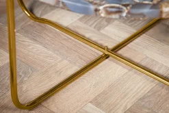 Runder Couchtisch NOBLE 65cm Edelstein Achat abnehmbare Tischplatte goldenes Metallgestell