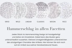 Runder Couchtisch ORIENT 60cm silber Metall Aluminium Hammerschlag Design handmade