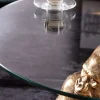 Runder Couchtisch WILDLIFE KONG 60cm gold Metall Glas Affenfigur Gorilla Skulptur handmade