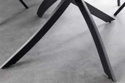 Runder Esstisch ALPINE 120cm anthrazit Keramik schwarzes Metallgestell
