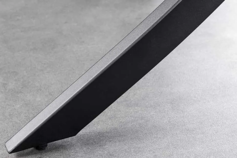 Runder Esstisch ALPINE 120cm weiß Marmor Keramik schwarzes Metallgestell