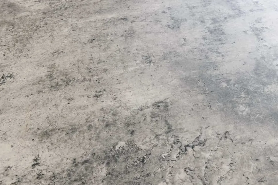 Runder Esstisch ATELIER 100cm grau Beton-Design schwarz Metall