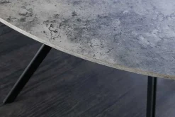 Runder Esstisch ATELIER 120cm grau Beton-Design schwarz Metall