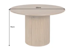 Runder Esstisch TRES CHIC 120cm braun Mangoholz Massivholz mit Stauraum