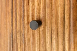 Runder Esstisch TRES CHIC 120cm braun Mangoholz Massivholz mit Stauraum