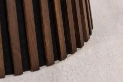 Runder Esstisch VALHALLA WOOD 120cm smoked Eichenholz Säulenfuß