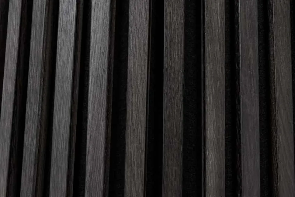 Runder Esstisch VALHALLA WOOD 120cm schwarz Eichenholz Säulenfuß