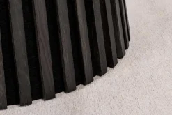 Runder Esstisch VALHALLA WOOD 120cm schwarz Eichenholz Säulenfuß
