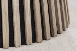 Runder Esstisch VALHALLA WOOD 140cm grau Eichenholz Säulenfuß