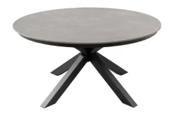Runder In- und Outdoor Esstisch GALAXY 120cm graphit Keramik anthrazit Aluminium Gartentisch
