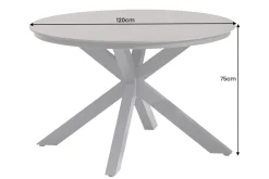 Runder In- und Outdoor Esstisch GALAXY 120cm graphit Keramik anthrazit Aluminium Gartentisch