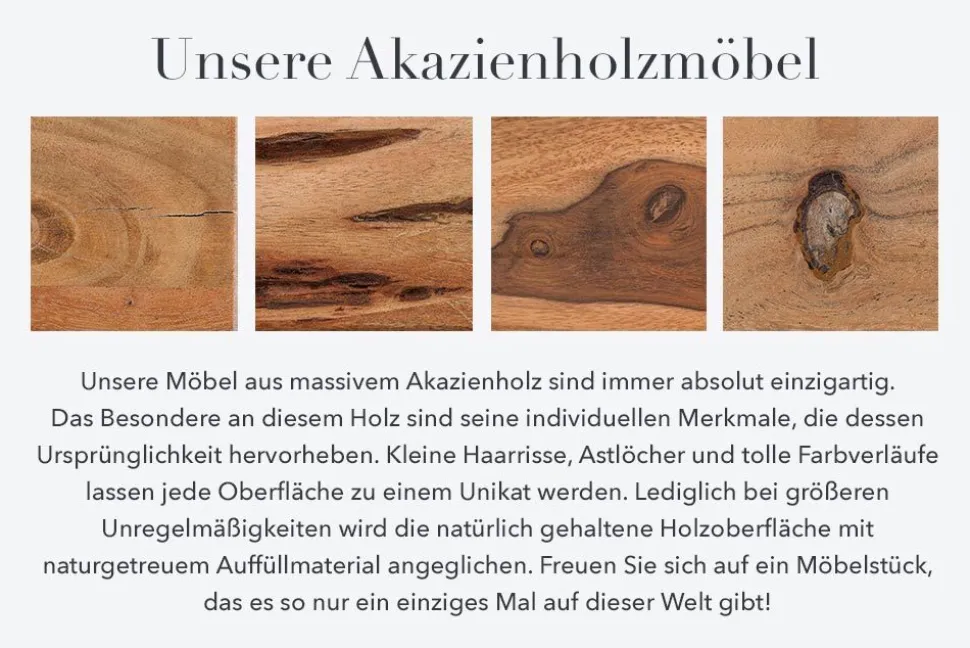 Rundes 2er Set Beistelltische ELEMENTS 55cm Akazie stone finish Metall schwarz