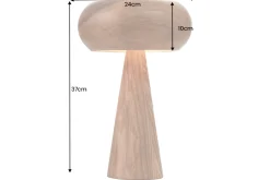 Runde Tischlampe ALVA 40cm natur Akazienholz Eisen Tischleuchte