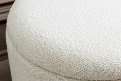 Scandinavische Polsterbank VOGUE 110cm weiß Bouclé schwarz Sitzbank mit Stauraum