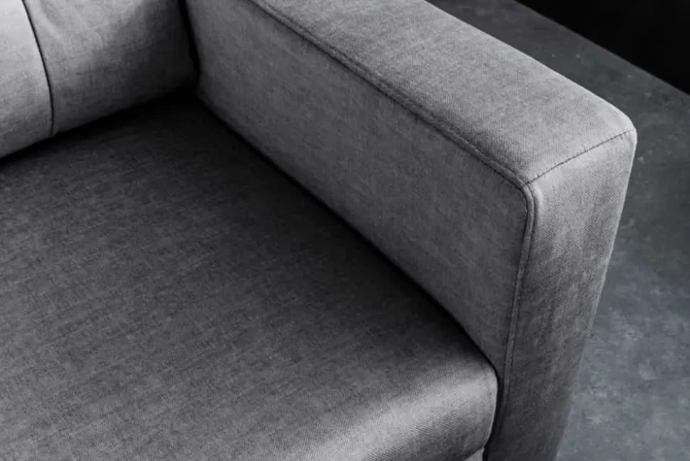 Sofa mit Schlaffunktion SMART 140cm grau hochwertiger Vogue Seiden Samtstoff