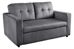 Sofa mit Schlaffunktion SMART 140cm grau hochwertiger Vogue Seiden Samtstoff