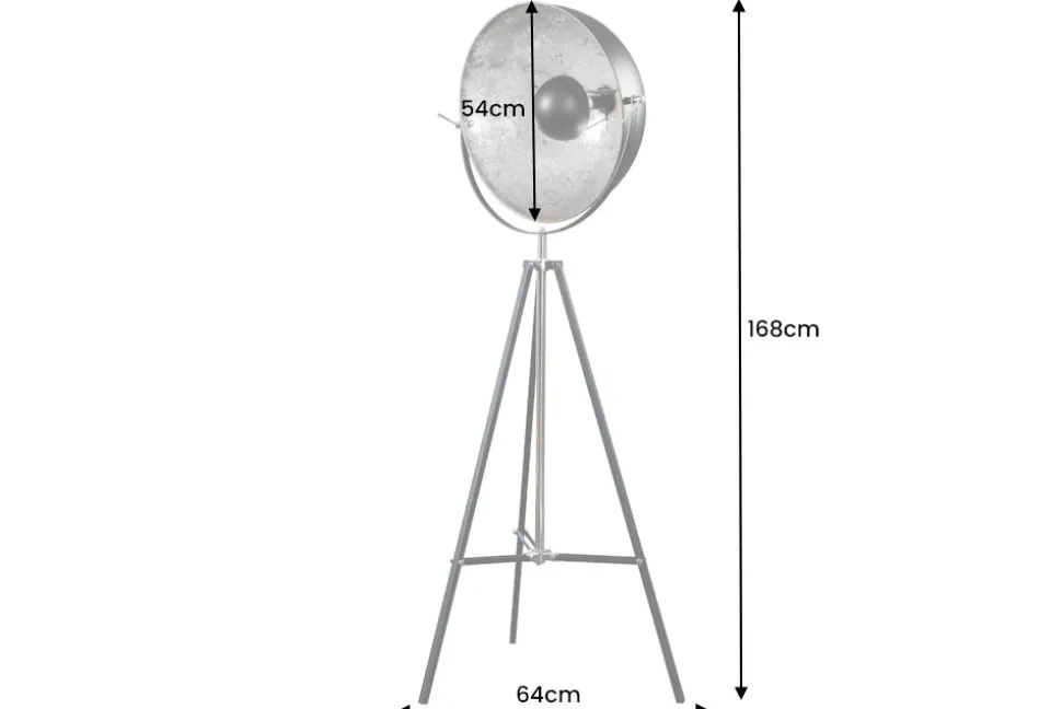 Stehlampe BIG STUDIO 170cm schwarz Blattsilber-Optik Industrial Design