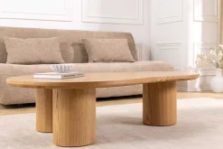 Stilvoller Couchtisch ORGANIKO 130cm natur Eiche organische Form