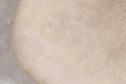 Stilvoller Stuhl GLAMM champagner beige Samt mit Rauten-Steppung schwarz Metall