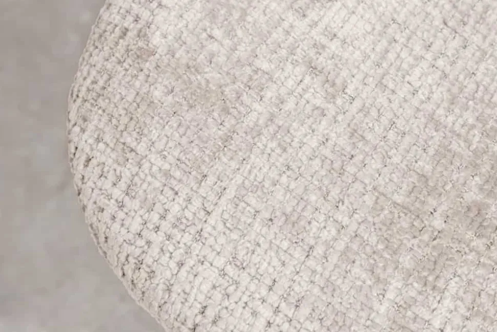 Stilvoller Stuhl GLAMM champagner beige Chenille Cremona mit Rauten-Steppung schwarz Metall
