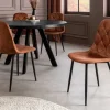 Stilvolles 2er-Set Stühle GLAMM braun Samt schwarze Metallbeine