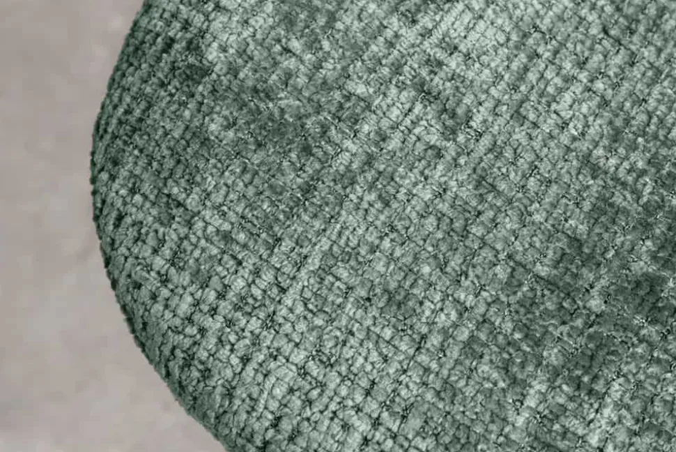 Stilvolles 2er-Set Stühle GLAMM grün Chenille Cremona schwarze Metallbeine