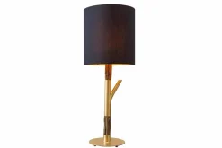 Tischlampe JEWELRY 75cm schwarz gold natur Eisenholz Massivholz