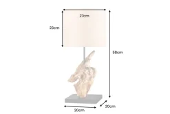 Treibholz Tischlampe HYPNOTIC 60cm natur Leinen-Schirm