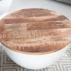 Upcycling Design Couchtisch INDUSTRIAL STORAGE 70cm weiß Mangoholz handmade