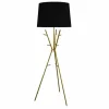 Vielseitige Stehlampe WARDROBE 175cm gold schwarz Garderobe mit Stoffschirm Metall