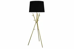 Vielseitige Stehlampe WARDROBE 175cm gold schwarz Garderobe mit Stoffschirm Metall