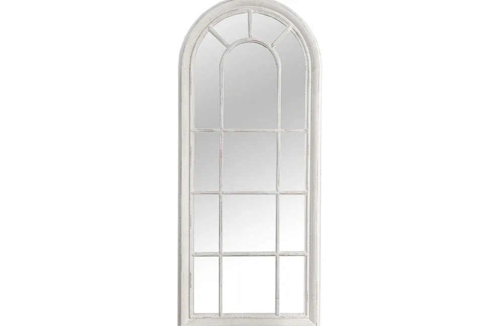 Vintage Wandspiegel CASTILLO 140cm weiß creme Rundbogen Shabby Chic Design Landhausstil