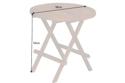 Wetterfester Beistelltisch EMPIRE TEAK 50cm Massivholz rund klappbar Outdoor Gartentisch