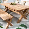 Wetterfester Gartentisch EMPIRE TEAK 160cm natur Teakholz Massivholz Outdoor-Esstisch