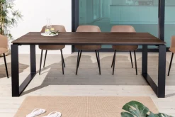 Wetterfester Gartentisch FLOATING 210cm braun schwarz Aluminium Outdoor Esstisch modern