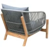 Wetterfestes Gartenlounge Set ROPE grau natur Akazienholz Aluminium inkl. Tisch Sitzpolster