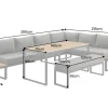 Wetterfestes Gartenmöbel Set IBIZA GRAND 280cm anthrazit Aluminium inkl. Sitzpolster
