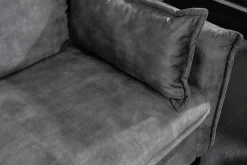 XXL Sofa mit Schlaffunktion APARTMENT grau Samt inkl. Bettkasten und Kissen