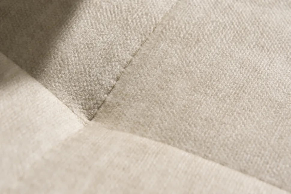 XXL Wohnlandschaft KENT 305cm champagner beige Vogue Velours Samt Federkern mit Hocker